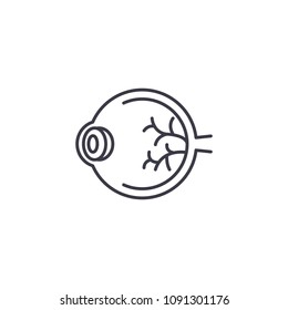 Eye linear icon concept. Eye line vector sign, symbol, illustration.