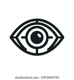 Eye. linear icon. Line with editable stroke. Vector illustration