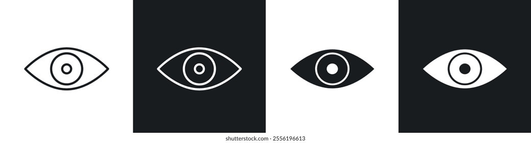Eye linear icon set for app, and web design.