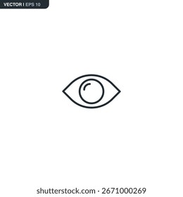 Eye, linear style sign for mobile concept and web design. Symbol, logo illustration. Pixel perfect vector graphics