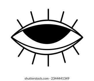 Eye Lined Art Vector Illustration
