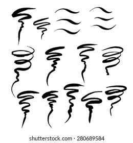 Eye liner strokes on white background. element for your design. Vector illustration