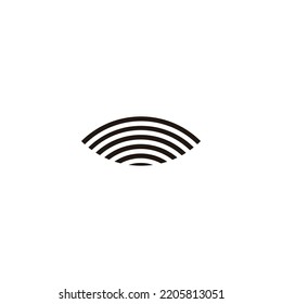 Ojo, líneas, símbolo geométrico simple vector logo