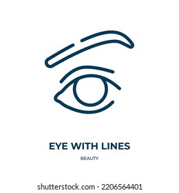 Eye with lines icon. Linear vector illustration from beauty collection. Outline eye with lines icon vector. Thin line symbol for use on web and mobile apps, logo, print media.