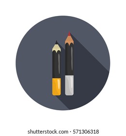 Eye and lip pencils color icon for web and mobile design