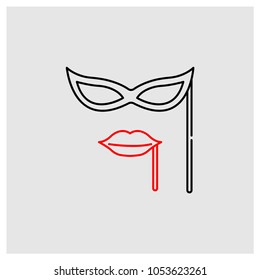 Eye and Lips Mask Vector Icon