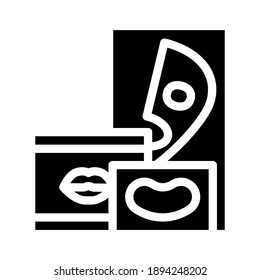 eye and lips patches glyph icon vector. eye and lips patches sign. isolated contour symbol black illustration