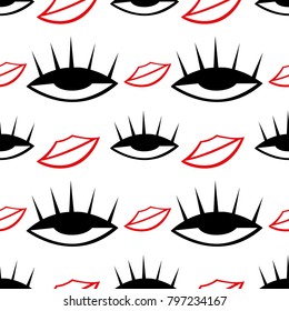 Eye lips pattern vector illustration