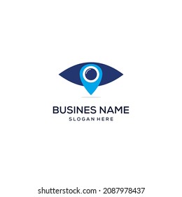 eye location logo design concept vector
