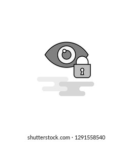 Eye locked Web Icon. Flat Line Filled Gray Icon Vector