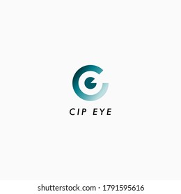 Eye Logo With C letters with abstract shapes, logos - vectors - templates.