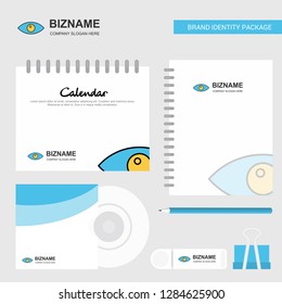 Eye  Logo, Calendar Template, CD Cover, Diary and USB Brand Stationary Package Design Vector Template