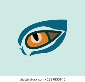eye logo with cat eye reference.