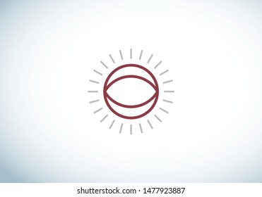 Eye Logo with Circular Sunlight. Eye Emblem. 