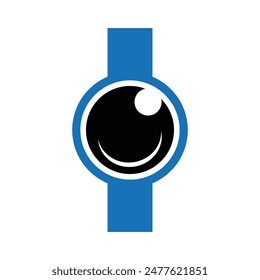 Eye Logo combine with letter I vector template