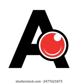 Eye Logo combine with letter A vector template