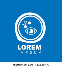 eye logo concept. Designed for your web site design, logo, app, UI. Eye icon and map pin logo design. corporate identity logo. can be used for business company. modern illustration