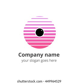 Eye Logo design in circle vector template. Pink gradient media icon. Creative Vision technology Logotype concept. 