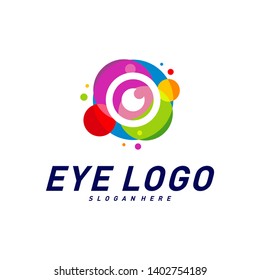 Eye Logo design concept vector template. Colorful media icon. Vision Logotype concept idea.