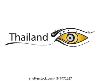 Eye logo. Design from contemporary line Thai.