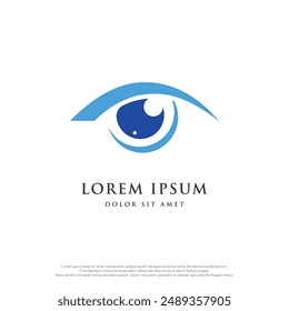 Augenlogo-Design mit einer kreativen und modernen Idee. Logo kann für Business, Augenpflege oder Klinik und Vision sein.