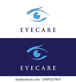 Diseño de logotipo de ojos con una idea creativa y moderna. Logo puede ser para negocios, cuidado de la vista o clínica y visión.