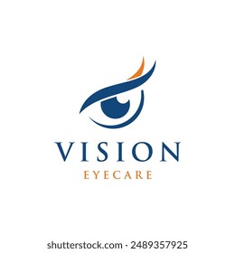 Diseño de logotipo de ojos con una idea creativa y moderna. Logo puede ser para negocios, cuidado de la vista o clínica y visión.
