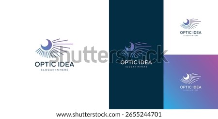 Eye logo design, cyber symbol. lens aperture positions. Retina scan eye icons collection, Simple, silhouette, vector template