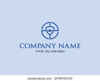 Eye-Logo-Design-Symbol für Cyber-Security-Netzwerk-Unternehmen, Vision-Logo-Design, Augenschutz oder Eagle Security Logo Design Vorlage