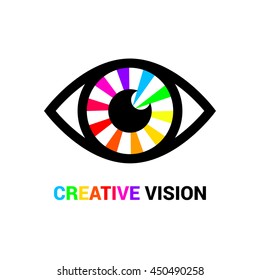 Eye Logo design. Media icon. Creative Vision Logotype concept. Colorful Eye Logo vision Vector Template.