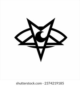 Eye logo design with pentagram concept.