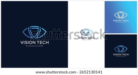 Eye logo design, eye shield symbol , eye cyber security protection icon , vector logo design template