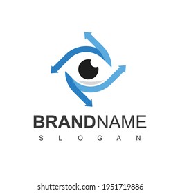 Plantilla de diseño de logotipo ocular, consultoría ocular, icono óptico