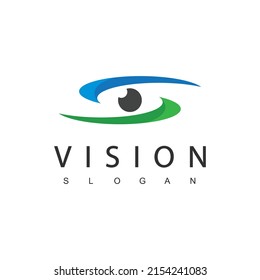 Plantilla de diseño de logotipo ocular, concepto de logotipo de visión.