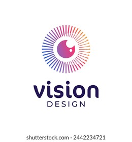 Plantilla de diseño de logotipo de ojos, concepto de logotipo de visión. ilustración de stock.
