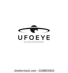 eye logo design that forming alien craft