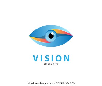 Eye Logo design vector template. Colorful media icon.