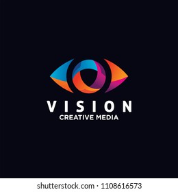 Eye Logo design vector template. Colorful media icon. Vision concept idea.