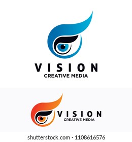 Eye Logo design vector template. Colorful media icon. Vision concept idea.