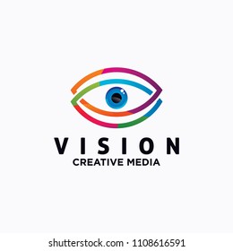 Eye Logo design vector template. Colorful media icon. Vision concept idea.