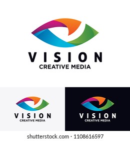 Eye Logo design vector template. Colorful media icon. Vision concept idea.