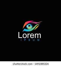 Eye Logo design vector template. geometric , colorful icon