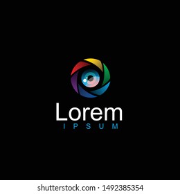 Eye Logo design vector template. geometric , colorful icon