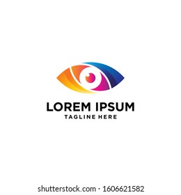 Eye Logo design vector template. Colorful eye icon. Creative Vision Logo concept. Colorful Eye Logo vision.