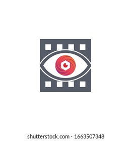 Eye Logo design vector template. Colorful media icon. Perfect for the photography, multimedia, and film.
