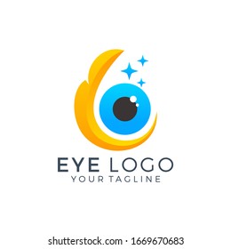 Eye Logo design vector template. Colorful media icon. Vision Logotype concept idea.