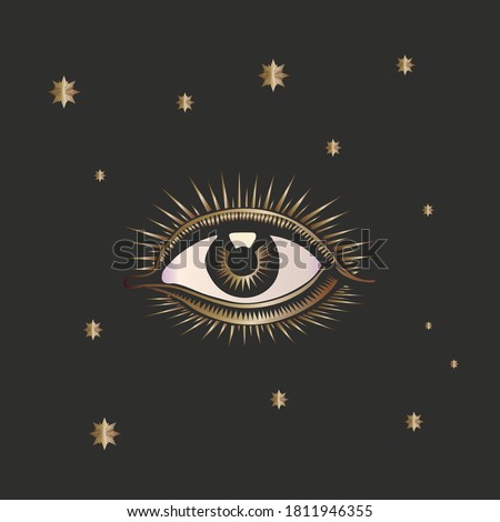 Eye Logo design vector template. Colorful media icon. Creative Vision Logotype concept. Golden Eye Logo for your company.