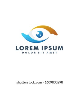 Eye logo design, vision icon logotype vector