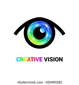 Eye Logo design.Colorful  Media icon. Creative Vision Logotype concept.  Vector Template.