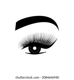 eye logo. eyebrow eyelashes. makeup beauty salon. female beauty. look sexy
